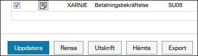 Om rapporten inte får Status Avslutad direkt, kan du uppdatera bilden via Uppdatera i verktygsraden.