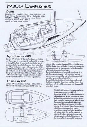 EN NY BÅTTYP FÖDS 1981 såg den första Campusen dagens ljus. Idén byggde på att förstora en liten båt istället för som tidigare gjorts förminska en stor.