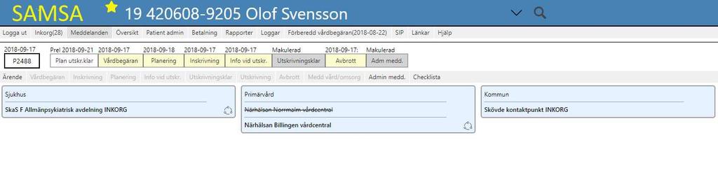 Byt part. Klicka på Ärendenummer. Klicka på för att välja en part som ersätter nuvarande part i hela ärendet. Välj enhet bland favoriter eller i kataloglistan.