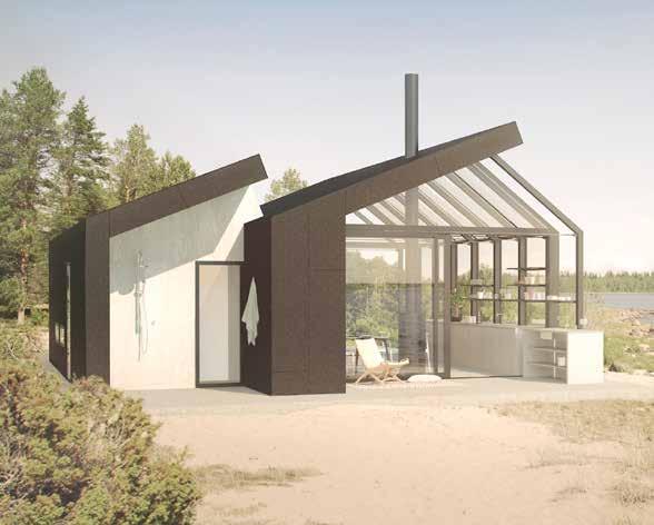 Himmel När Jordens Arkitekter utformade sitt eget drömhus för Sommarnöjen blev det ett hus med utsikt mot himlen. Det viktigaste var att skapa en vilsam och kravlös plats att vistas på.