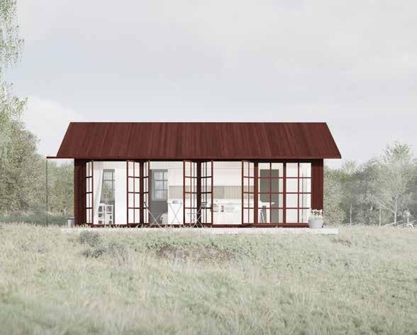 Sommar 50 i klassiskt utförande Sommar 50 med loft i klassiskt utförande är ett nätt sommarhus som rymmer hela familjen.