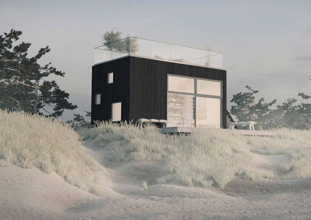 Modern bostadslänga med loft och
