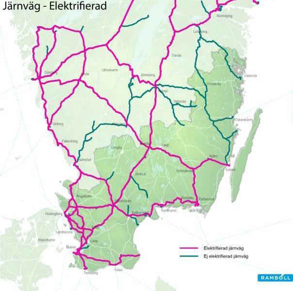 12 Kollektivtrafikresandet främst kopplat till tåget De ortsrelationer mellan tillväxtmotorer och regionala kärnor där det idag finns väl fungerande tågförbindelser har inte omfattats av förstudien.