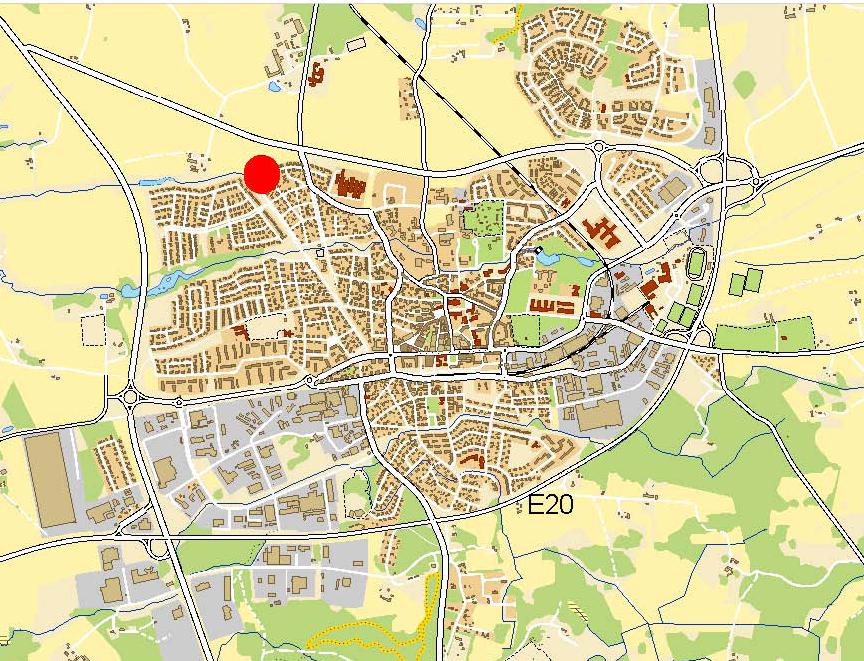 Markägare Plannpmrådets läge i nordvästra delen av Skara tätort. Den oexploaterade marken inom planområdet ägs av Skara kommun, fastigheten Västermalm :.