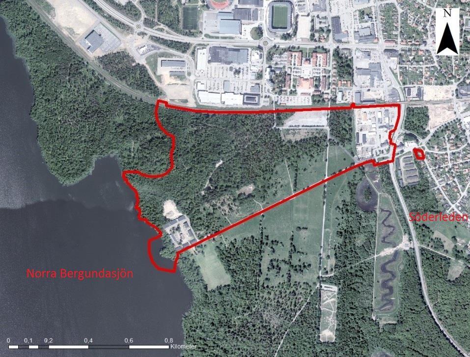 Planområdet omfattar fastigheterna Växjö 10:56, 10:2, 10:11, 14:2, Bäckaslöv 1 samt Juno 7-9.