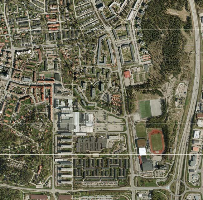 Pendeltågsstatin E4 Figur 2.1. Upplands Väsby Prgrammråde Väsby entré är markerat. I dagsläget mfattar det aktuella prgrammrådet huvudsakligen bebyggda ytr.