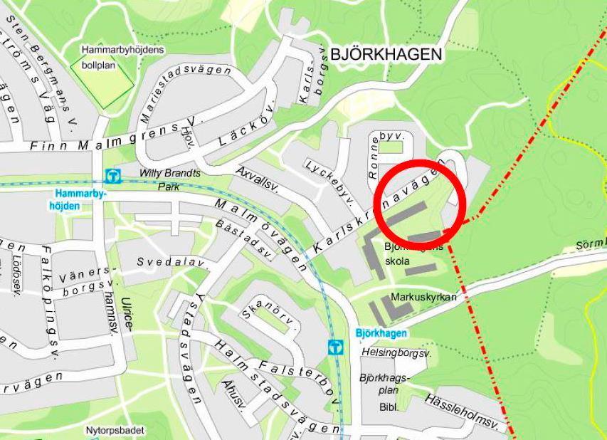 Sida 2 (6) Bakgrund Stadsbyggnadskontoret har tagit fram ett detaljplaneförslag som innebär att c:a 85 lägenheter och en förskola kan byggas vid Karlskronavägen i Björkhagen.