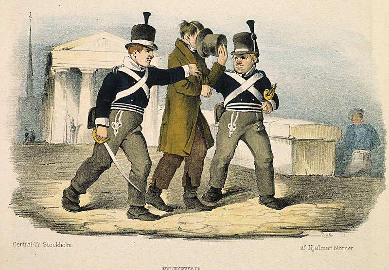 Övning 4: Polisvåld i 1800-talets Stockholm Korvar av Hjalmar Mörner, 1815-37. Stadsvakterna kallades ofta Walbergs skrift, 1818. korvar på 1800-talet.