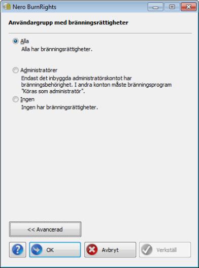 Fönstret för enkel Nero BurnRights under Windows Vista, Windows 7 och Windows 8 4 Fönstret för enkel Nero BurnRights under Windows Vista, Windows 7 och Windows 8 Efter att du har startat Nero