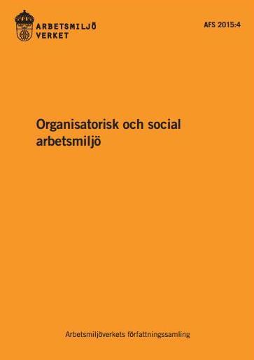 OSA-föreskrifterna en introduktion Organisatorisk och social arbetsmiljö (AFS 2015:4) Tre områden i fokus: Arbetsbelastning Arbetstidens förläggning Kränkande