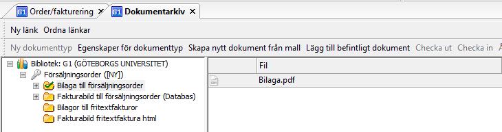 Markera det dokument som du vill bifoga och välj Öppna. Spara (F12).