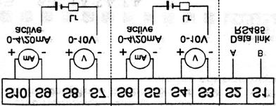 Utgångar µc3211/3212 N 2 galvaniskt skilda utgångar och digital utgång RS485 Analog utgång1 Analog utgång 2 OBS!