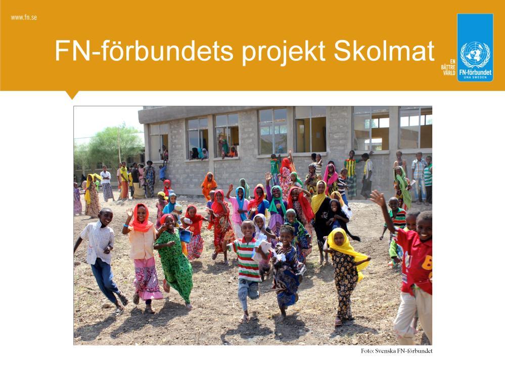 Svenska FN-förbundets projekt Skolmat stödjer FN:s livsmedelsprogram, WFP, i Etiopien. I Etiopien bor nästan 100 miljoner människor. Levnadsvillkoren varierar mycket från region till region.
