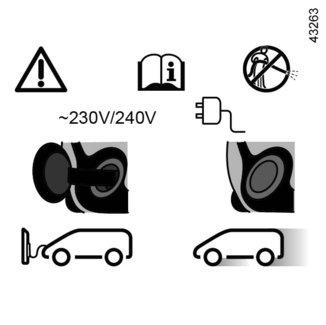 ELBIL: laddning (9/9) 13 Märketikett 13 Etiketten 13 på laddningsluckan påminner dig om instruktionerna för att öppna och stänga luckan: när bilen står stilla kan ventilen och