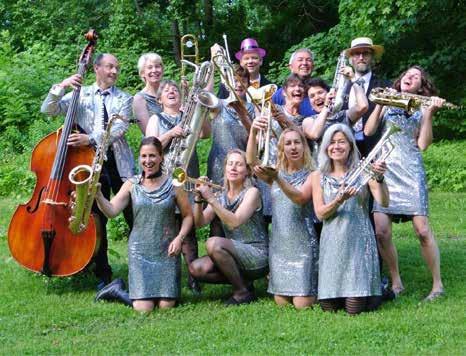 LÖRDAG 1 JULI Bara Damer & Co Folkets Hus kl. 20.00. Entré 150:- medlemmar, 200:- icke medlemmar Musikglädje och kamratskap är ledord för storbandet Bara Damer & Co.