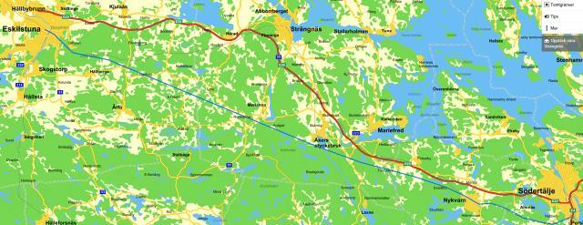 42 Sträcka Bana Mark Bro Tunnel Totalt Örebro - Arboga 2,2 38,4 0,0 0,0 40,6 Arboga - Eskilstuna 0,0 32,4 2,5 2,3 37,2 Summa 2,2 70,8 2,5 2,3 77,8 Tabell 8. Infrastruktur mellan Örebro och Eskilstuna.