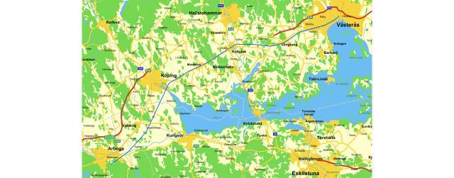 Arboga Västerås Sjätte sträckan av höghastighetsbanan går från en delningspunkt i Arboga via Köping och Kolbäck till Västerås och ansluter till Mälarbanan. Byggnationssträckan är 49 kilometer.
