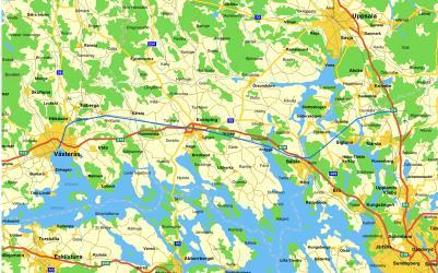45 Figur 34. Västerås vidare till Enköping och Arlanda. Sträckan Västerås Bålsta kallas för Mälarbanan där höghastighetsbanan viker av till Arlanda i Bålsta.