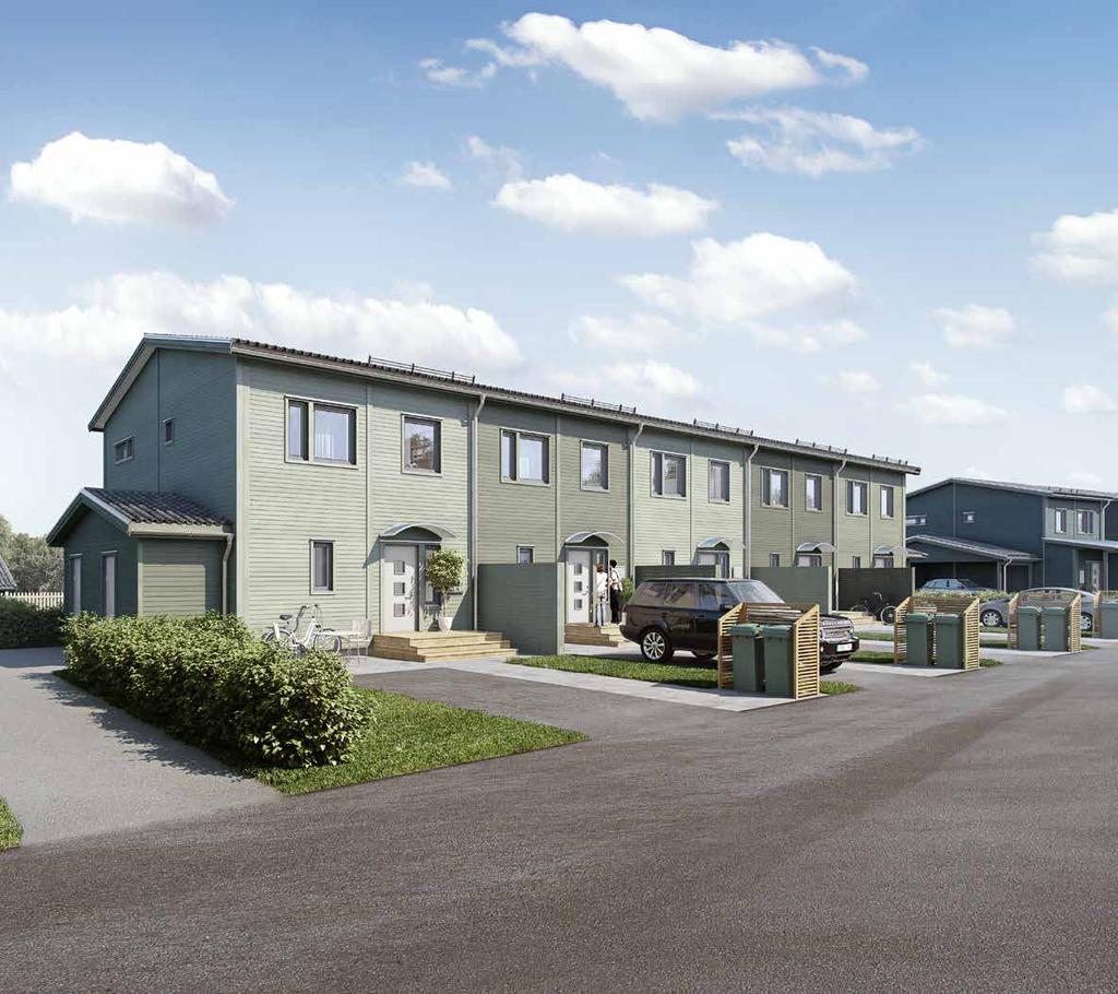 8 9 BRF BRÄNNINGE VIDDER Radhus 2-plan, 107 m 2 I Brf Bränninge Vidder finns tio radhus med en boarea på 107 m² och 4 rum och kök. Färdig trädgård och förråd ingår.