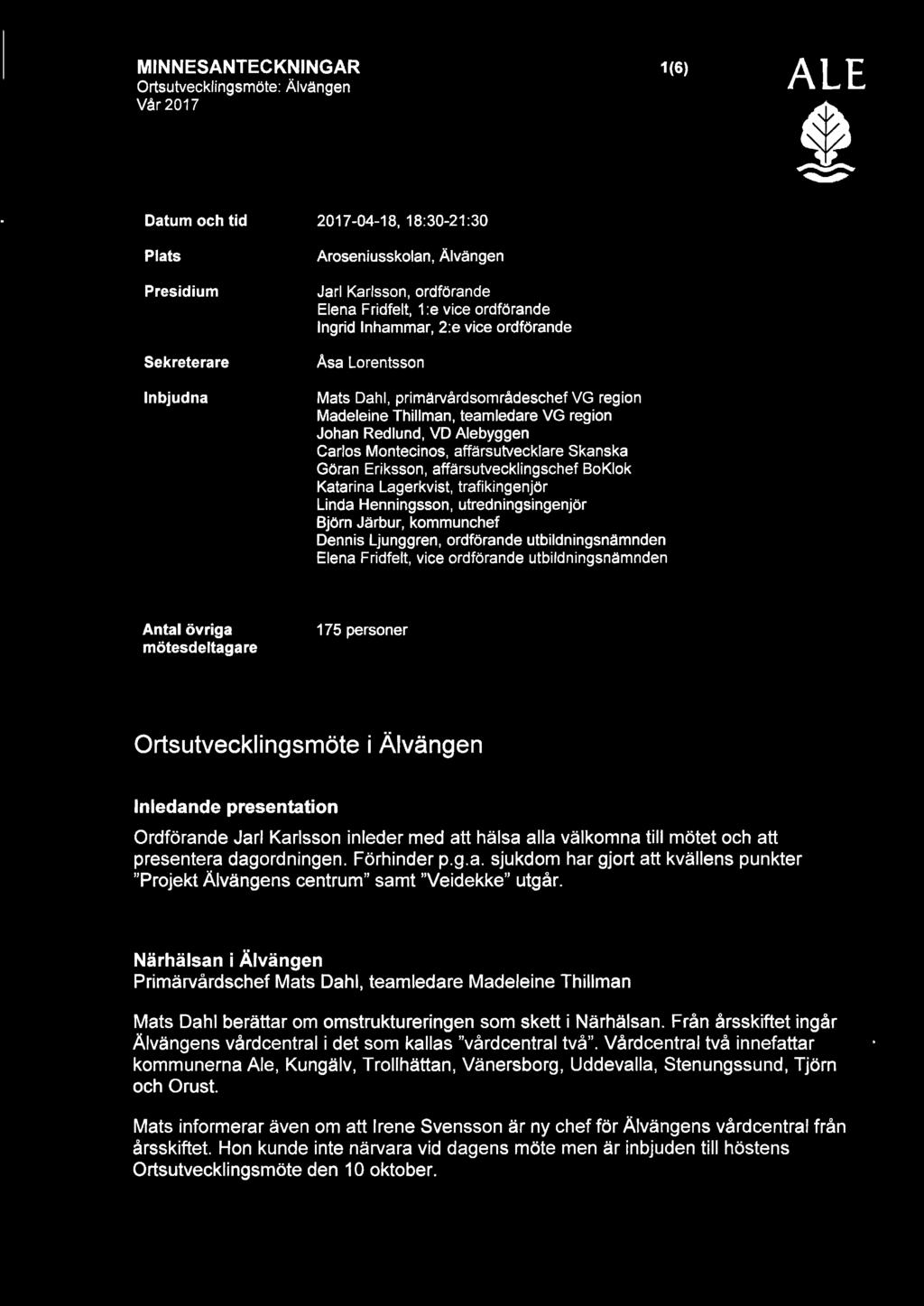 Carlos Montecinos, affärsutvecklare Skanska Göran Eriksson, affärsutvecklingschef BoKlok Katarina Lagerkvist, trafikingenjör Linda Henningsson, utredningsingenjör Björn Järbur, kommunchef Dennis