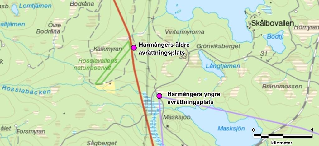 Avrättningsplatserna vid Stigsängarna (RAÄ Harmånger 41:1 och 163:1) Dessa avrättningsplatser utgörs av två platser som båda går under samma namn Stigsängarna, se figur 136 och 137.