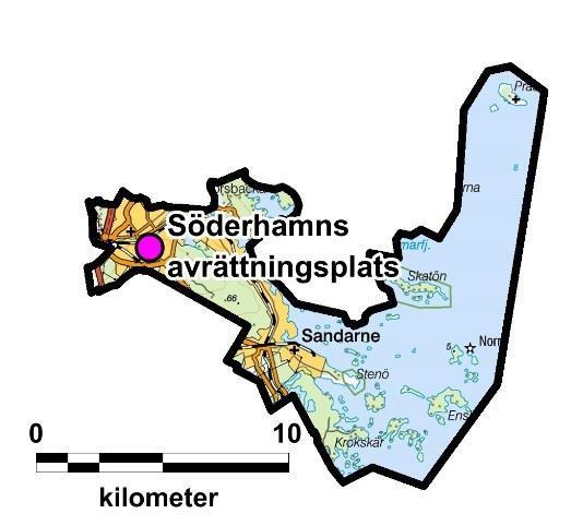 Söderala socken med avrättningsplatsen markerad. Skala 1:375 000. Underlagskarta: Översiktskartan Lantmäteriet. Kartbearbetning: Lena Berg Nilsson. Söderhamns stad Figur 171.