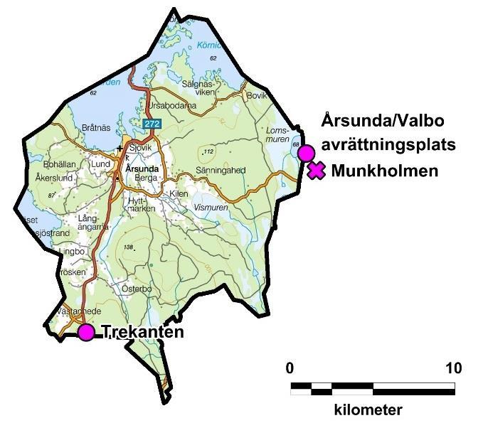 Årsunda/Valbo avrättningsplats redovisas nedan i denna socken, men avrättningsplatsen vid Trekanten redovisas istället under Österfärnebo socken och Munkholmen under Valbo socken. Figur 62.