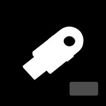 inne i USB-porten med stöd för OTP, FIDO U2F, smartkort/kortläsare och