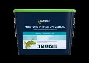 MOISTURE PRIMER UNIVERSAL FUKTSPÄRR Moisture Primer Universal är en vattenbaserad fuktspärr avsedd för Bostik Rollat Tätskiktssystem VT-Universal i kombination med Bostik Membran Universal.