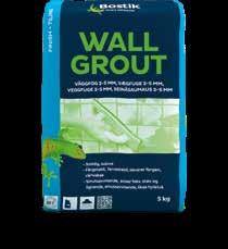 BOSTIK WALL GROUT VÄGGFOG FÖR KAKELPLATTOR OCH MOSAIK Finkorning cementfog för golv och vägg. För fogning av kakel, klinker, mosaik och natursten i våta och torra utrymmen.