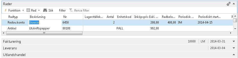 Temp. redov.konto 1M = 1 månad 1K = 1 kvartal 1Å = 1 år Här anger du vilket konto som din periodisering ska bokas mot d.v.s. ditt interimskonto.