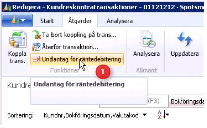 Undanta från räntedebitering Om du tagit bort en räntefaktura ur förslaget så kommer den att komma upp igen nästa gång du