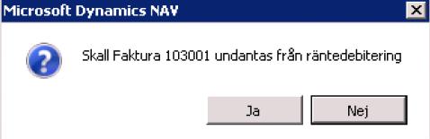 För att undanta en faktura från räntedebitering leta upp fakturan bland kundens kundreskontratransaktioner.