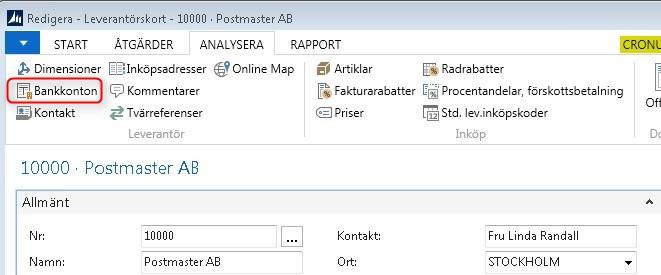 I annat fall ange den valuta som leverantören använder.