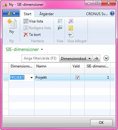 Filnamn Kontaktperson Kommentarer Dimensioner Räkenskapsår 4. Transaktioner Ange sökväg och namn för filten.