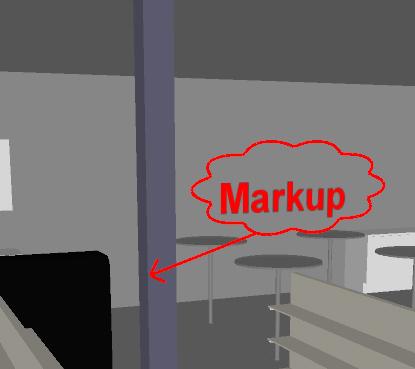 5.1.3.5 Hur hanterar programmet kommentarer? På samma sätt som mått kan redovisas i modellen gör verktyget Markup det möjligt att skriva text, rita bubblor osv.