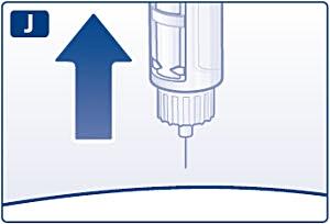 För in injektionsnålens spets i det yttre nålskyddet utan att röra nålen eller det yttre