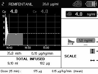 Induktionstid VÄLJ PUMP Induktionstid : Farmakokinetisk modell : Max flödeshastighet : Display interactions Ändring av tiden i protokollmenyn. Ändring av tiden i valmenyn.
