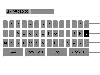 AUTONOMY MAINTENANCE TIME CHANGE CUSTOMISATION SAVE PROTOCOL EXIT Save current configuration for fast startup SAVE CONTEXT Select the place where to store data Name : Keep current name Model : Minto