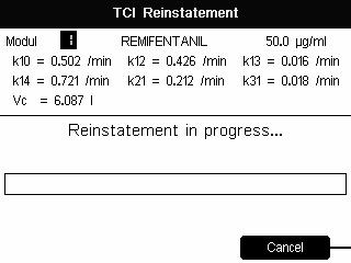 Transportläge Tryck OK för att ställa om pumparna till transportläge. I annat fall tryck ner LÄMNA.