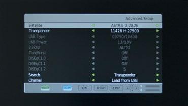 4. ANVÄNDNING AV OYSTER TV YTTERLIGARE INSTÄLLNINGAR Med standardinställningarna hittar din apparat alla FTA eller kodade kanaler.