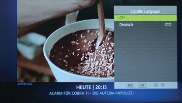 4. ANVÄNDNING AV OYSTER TV TEXTNING När en kanal erbjuder undertextning, kan du välja det