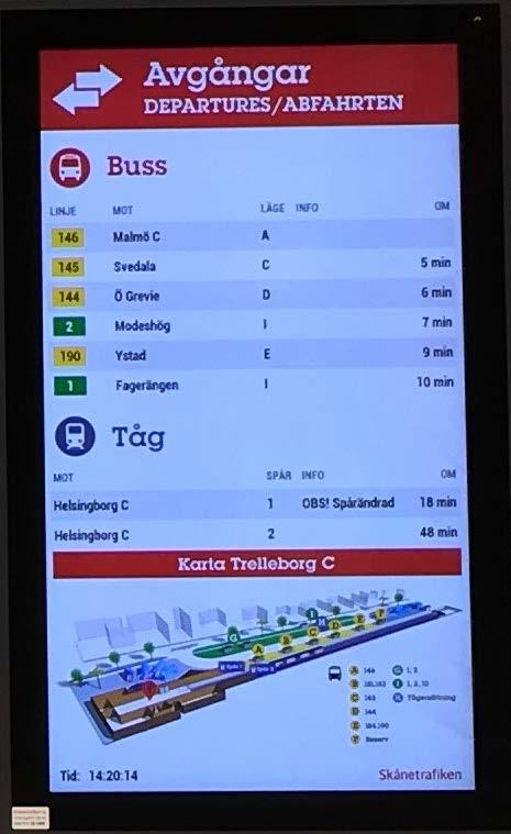 Skyltning för orienterbarhet Många stationer och resecentra saknar en bra översiktlig kartbild som redovisar hur funktioner disponeras på platsen, hållplatslägen, kiss and ride, taxi mm.