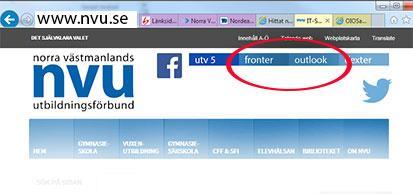 se Lösenord: 1234 (gå in under det lilla kugghjulet uppe till höger i eposten för att ändra detta) Fronter Länk via www.nvu.