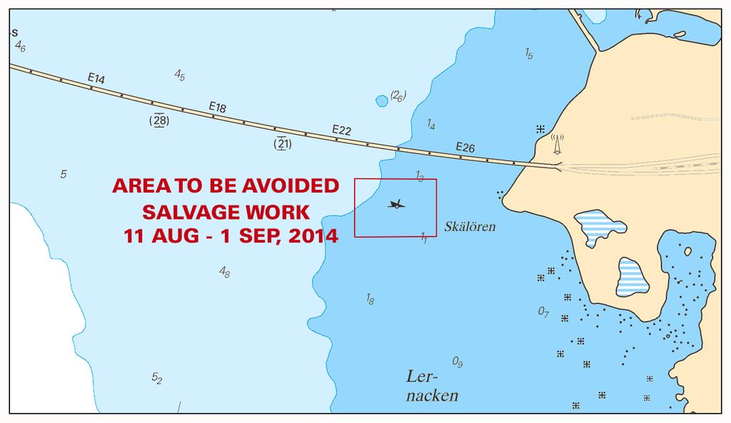 Arbetet innefattar, förutom dykningsarbeten som utförs från arbetsfartyget 'Frida av Malmö/SLQK', även muddringsoch grävarbeten av mudderpråmen 'Sjögrip/SKOC'.