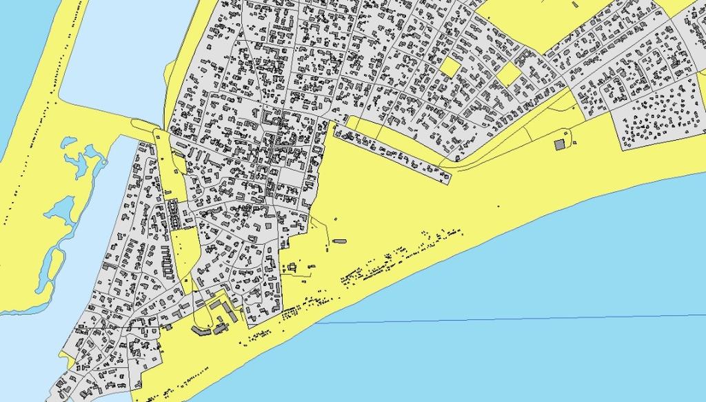 Figur 1. Falsterbo med platsen för kontroll och undersökningen markerad med en röd cirkel. Skala 1:20 000.