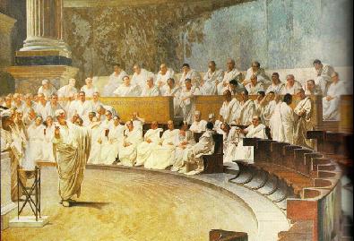 Den romerska republiken Rom styrdes till en början av kungar, men i slutet av 500-talet f.kr infördes republik. Makten låg då hos senaten som styrdes av två folkvalda konsuler.