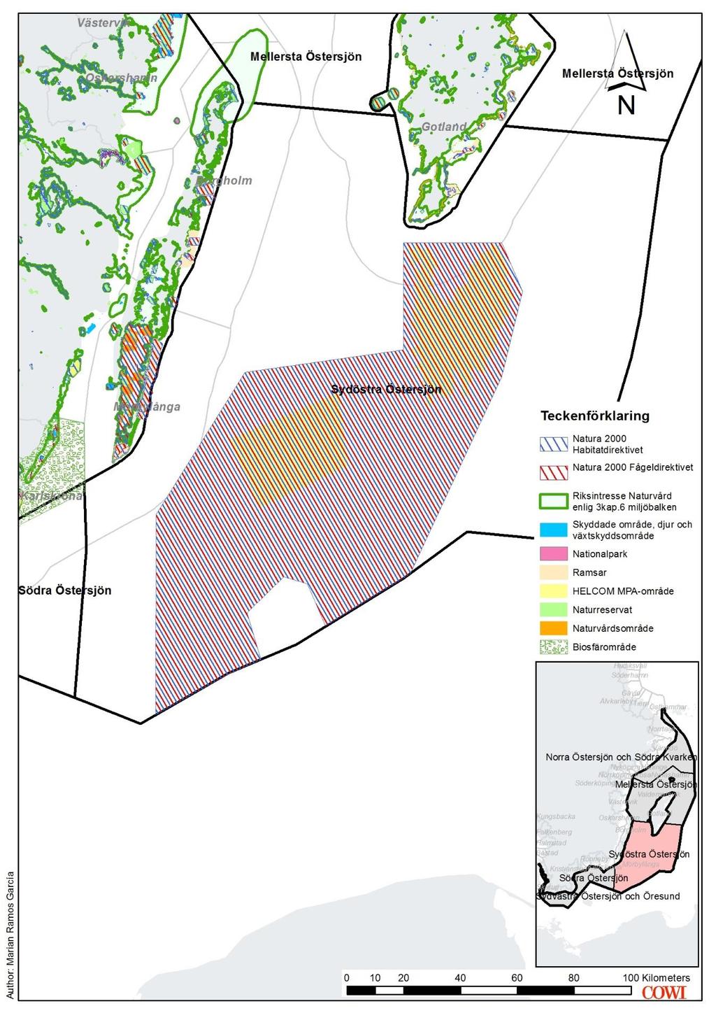 Figur 14 Natura 2000-områden, riksintresse för naturvård och