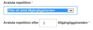 upphör efter valt datum.