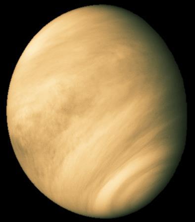 7. Venus atmosfär består till största del av koldioxid. Medeltemperaturen är 470 O C, vilket är nog för att smälta bly.